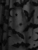 Plus Size Bat Moon Star Printed Mesh See Thru Ruched Crisscross Strappy Halloween Babydoll Set -  