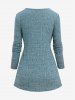 Plus Size Tied Marled Ribbed T-shirt -  