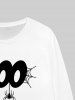 T-shirt Décontracté Toile D'Araignée Gothique Lettre Imprimée pour Homme - Blanc M