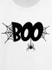 Gothic Spider Web Letters Print T-shirt For Men -  