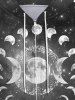 Sweat à Capuche Zippé Gothique Lune Galaxie Imprimés à Paillettes à Cordon - Noir 5XL