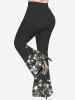 Plus Size Glitter Print Disco Flare Pants -  