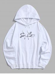 Men's Casual Smile Pattern Kangaroo Pocket Cotton Pullover Hoodie -  