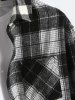Men's Plaid Pattern Front Pocket Button Up Long Sleeves Flannel Shacket -  