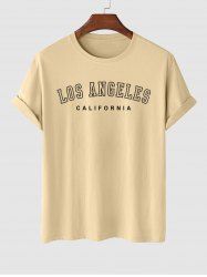 LOS ANGELES Letter Print Short Sleeves Tee -  
