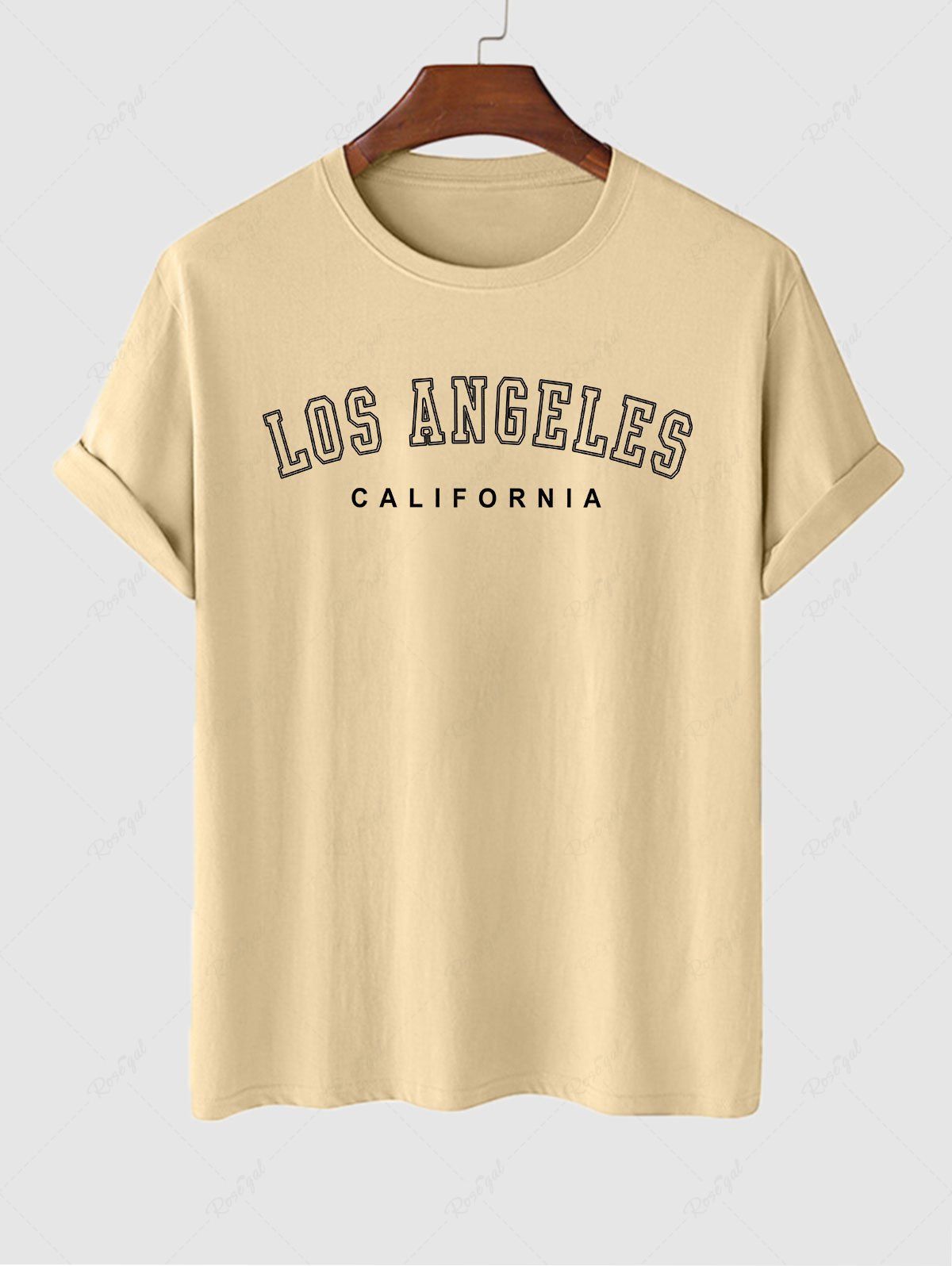 Best LOS ANGELES Letter Print Short Sleeves Tee  