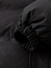 Manteau Doudoune à Capuche Matelassé en Blocs de Couleurs Zippé avec Poches - Noir S