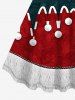 Plus Size Christmas Buckle Fluff Ball 3D Print Tank Dress -  
