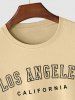 LOS ANGELES Letter Print Short Sleeves Tee -  