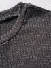 Heathered Simple Knit Ruffle Cuff Long Sleeve Casual Top -  