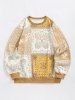 Men's BROOKLYN Ethnic Paisley Printed Crew Neck Sweatshirt and Drawstring Jogger Pants Set -  