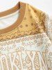 Men's BROOKLYN Ethnic Paisley Printed Crew Neck Sweatshirt and Drawstring Jogger Pants Set -  