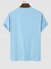 T-shirt Lettre SPACE Graphique et Ours Frit Manches Courtes - Bleu clair M