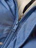 Dual Zip Hooded Pocket Colorblock Faux Twinset Puffer Padded Coat -  