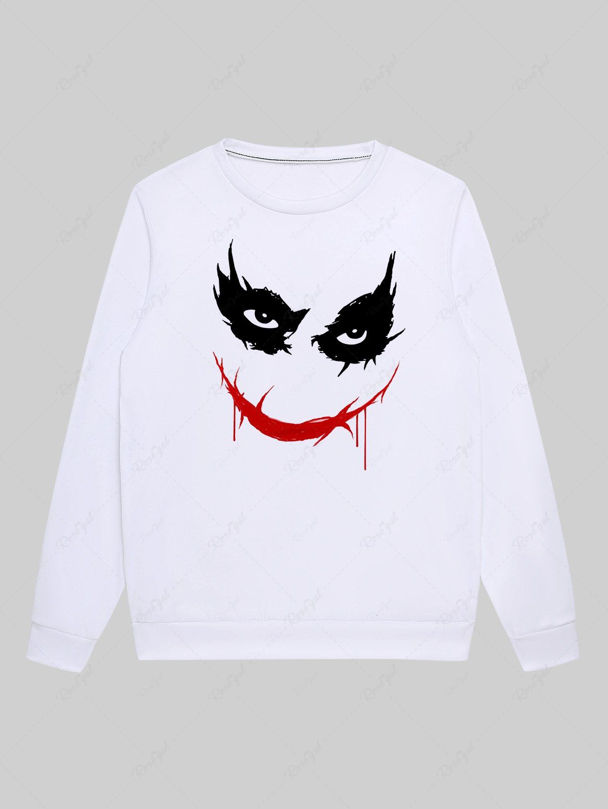 Gothic Mask Face Print Hoodie For Men Blanc 6XL