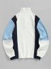 Men's Colorblock OAKLAND Embroidered Button Design Fuzzy Polar Fleece Pullover Sweatshirt -  