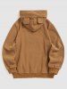 Men's WEST COAST LOS ANGELES Letter Embroidered Fuzzy Polar Fleece Kangaroo Pocket Pullover Mask Hoodie -  
