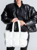 Sac Fourre-tout Matelassé en Couleur Unie Quotidien Design pour Femme - Blanc 
