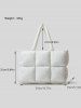 Sac Fourre-tout Matelassé en Couleur Unie Quotidien Design pour Femme - Blanc 