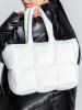 Sac Fourre-tout Matelassé en Couleur Unie Quotidien Design pour Femme - Blanc 