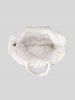 Sac Fourre-tout Matelassé en Couleur Unie Quotidien Design pour Femme - Blanc 