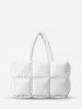 Sac Fourre-tout Matelassé en Couleur Unie Quotidien Design pour Femme - Blanc 