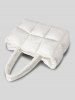 Sac Fourre-tout Matelassé en Couleur Unie Quotidien Design pour Femme - Blanc 