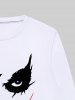 Gothic Mask Face Print Hoodie For Men - Blanc 6XL