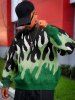 Y2K Aesthetic Flame Graphic Casual Sweater -  