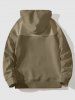 Men's Letter Embroidered Patch Design Kangaroo Pocket Pullover Hoodie -  