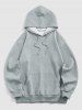 Men's Matching Co Ord Athleisure Style Casual Jacquard Textured Front Pocket Drawstring Pullover Hoodie and Tapered Pants Two Piece Set -  