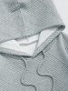 Men's Matching Co Ord Athleisure Style Casual Jacquard Textured Front Pocket Drawstring Pullover Hoodie and Tapered Pants Two Piece Set -  