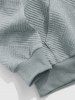 Men's Matching Co Ord Athleisure Style Casual Jacquard Textured Front Pocket Drawstring Pullover Hoodie and Tapered Pants Two Piece Set -  