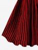 Plus Size 3D Bowknot Striped Bat Belt Spider Web Print Halloween Tank Dress -  