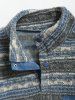 Men's Ethnic Printed Stand Collar Quarter Button Fluffy Teddy Fleece Sweatshirt -  