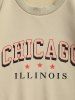 Men's CHICAGO Letter Pattern Crew Neck Drop-shoulder Sweatshirt -  