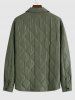 Men's Daily Solid Color Snap Button Flap Cargo Pockets Quilted Padded Jacket -  
