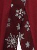 Plus Size Christmas Snowflake Star Print Buckle PU Leather Strip Bell Sleeve T-shirt - Rouge foncé 1X | US 14-16