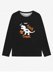 Gothic Pumpkin Dinosaur Bat Letters Print Halloween T-shirt For Men -  