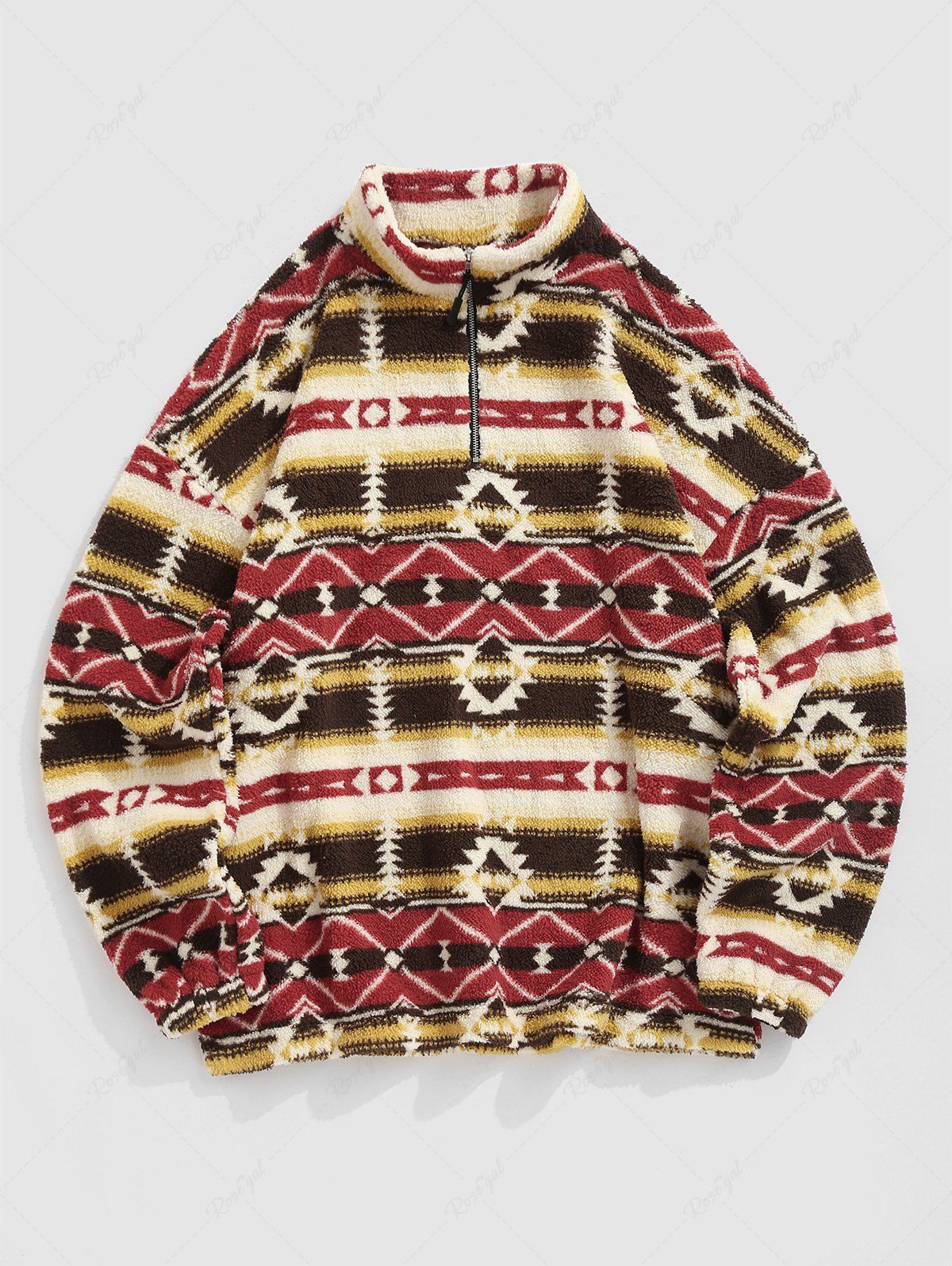 Shops Ethnic Tribal Aztec Printed Fluffy Sweatshirt  