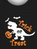T-shirt D'Halloween Gothique Lettre Chauve-souris Dinosaure Citrouille Imprimés pour Homme - Noir S