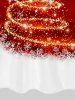 T-shirt Brillant Flocon de Neige et Sapin de Noël Imprimés de Grande Taille à Manches Longues - Rouge 4X