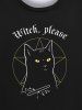 Sweat-shirt Imprimé Lettre et Chat Style Gothique pour Homme - Noir 4XL