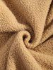 Men's Two Tone Colorblock Flap Pocket Button Front Fuzzy Fleece Jacket -  
