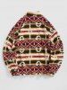 Ethnic Tribal Aztec Printed Fluffy Sweatshirt -  