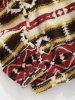 Ethnic Tribal Aztec Printed Fluffy Sweatshirt -  
