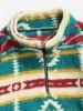 Ethnic Tribal Aztec Printed Fluffy Sweatshirt -  