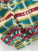 Ethnic Tribal Aztec Printed Fluffy Sweatshirt -  