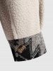 Veste à Imprimé Aztèque en Fausse Fourrure avec Boutons Design Poche à Rabat pour Hommes - café lumière XXL