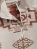 Aztec Print Woolen Kangaroo Pocket Quarter Zip Pullover Sweatshirt -  